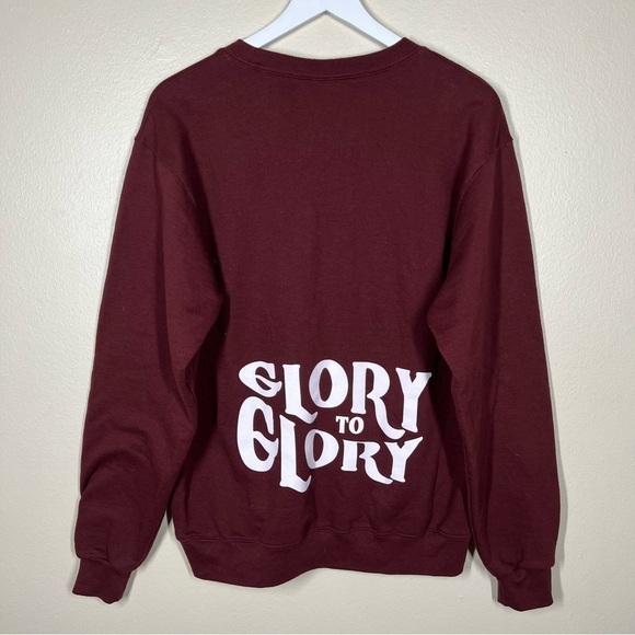 Champion Eco Glory to Glory Graphic Maroon Red Crew Neck Sweatshirt Size Medium - Picture 2 of 8